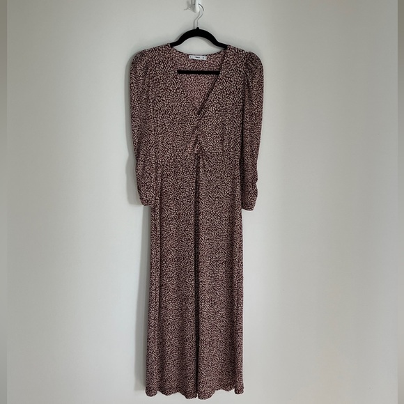 Midi Floral Dress Maroon from Mango - Picture 1 of 7